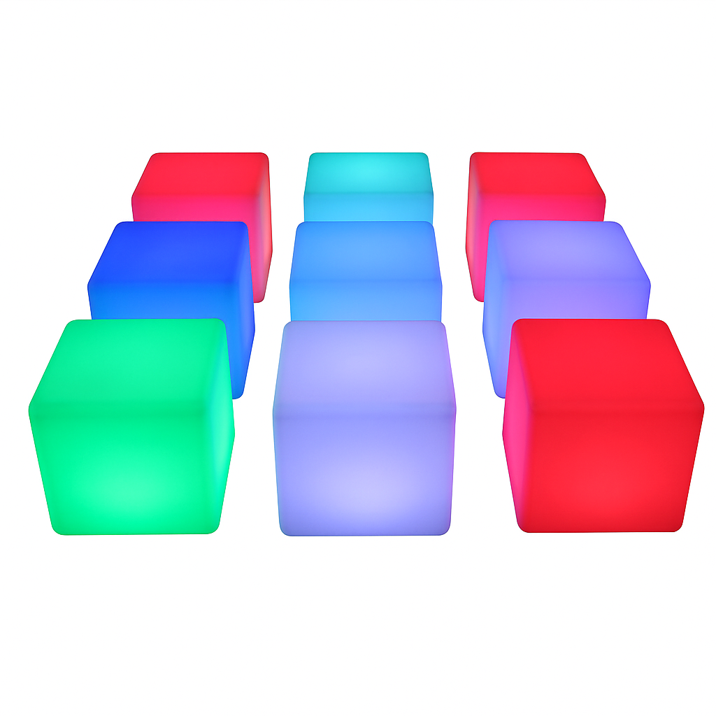 Multi-colored LED light cubes